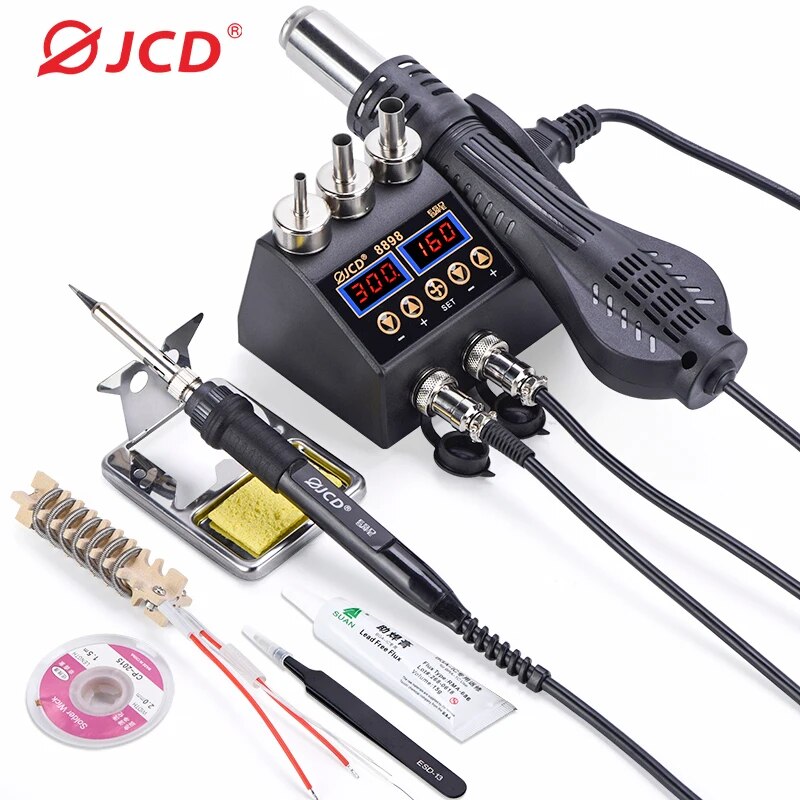 Smd Rework Station Hot Air Soldering 2 In 1 - Jcd 8898 Soldeerstation 750W 2 In