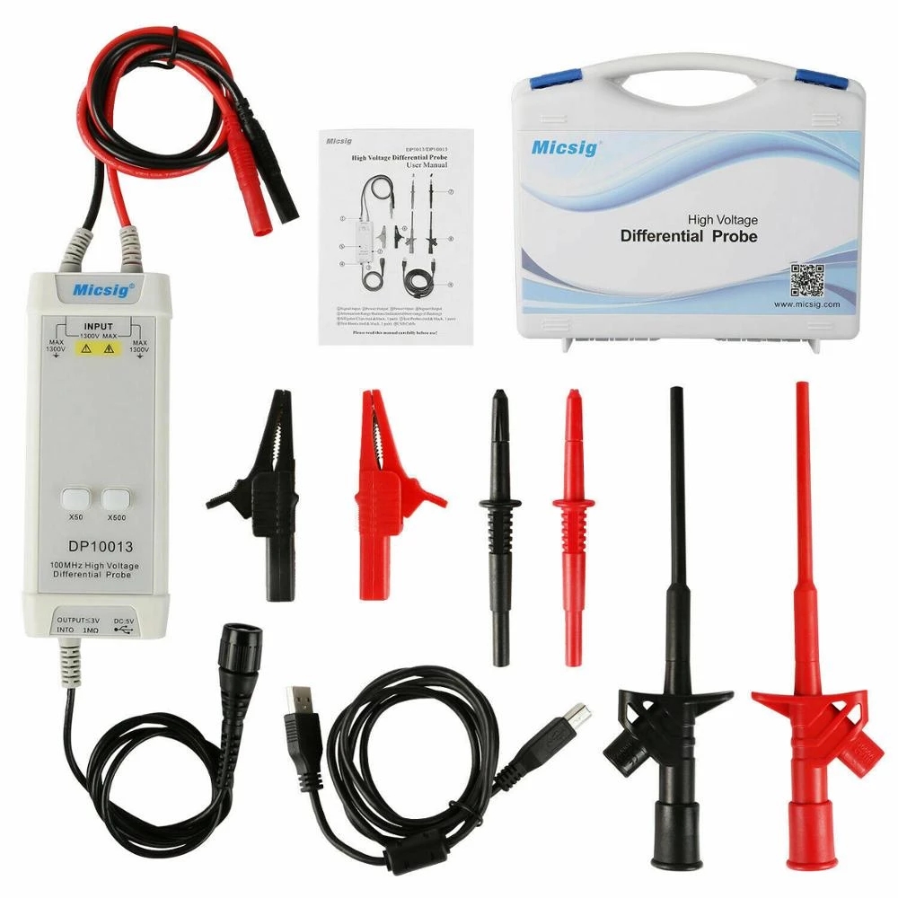 High Voltage Differential Probe 100Mhz 1300V - 2025Micsig Oscilloscoop 1300V 100MHz Hoogspanningsdifferentiële sonde