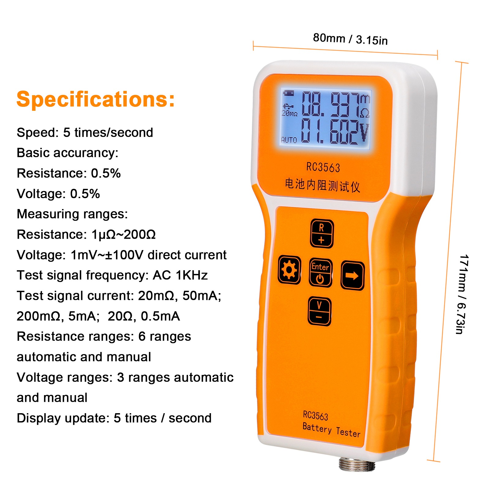 200Ohm 100V Handheld Batterij  - Battery Internal Resistance Tester Four Wire recensie en prijs