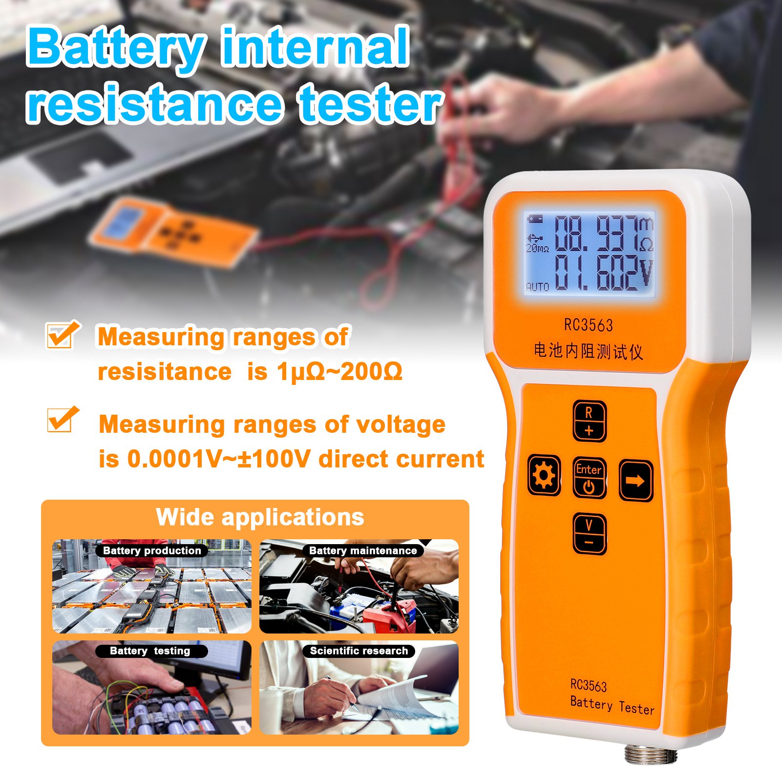 200Ohm 100V Handheld Batterij  - Battery Internal Resistance Tester Four Wire recensie en prijs