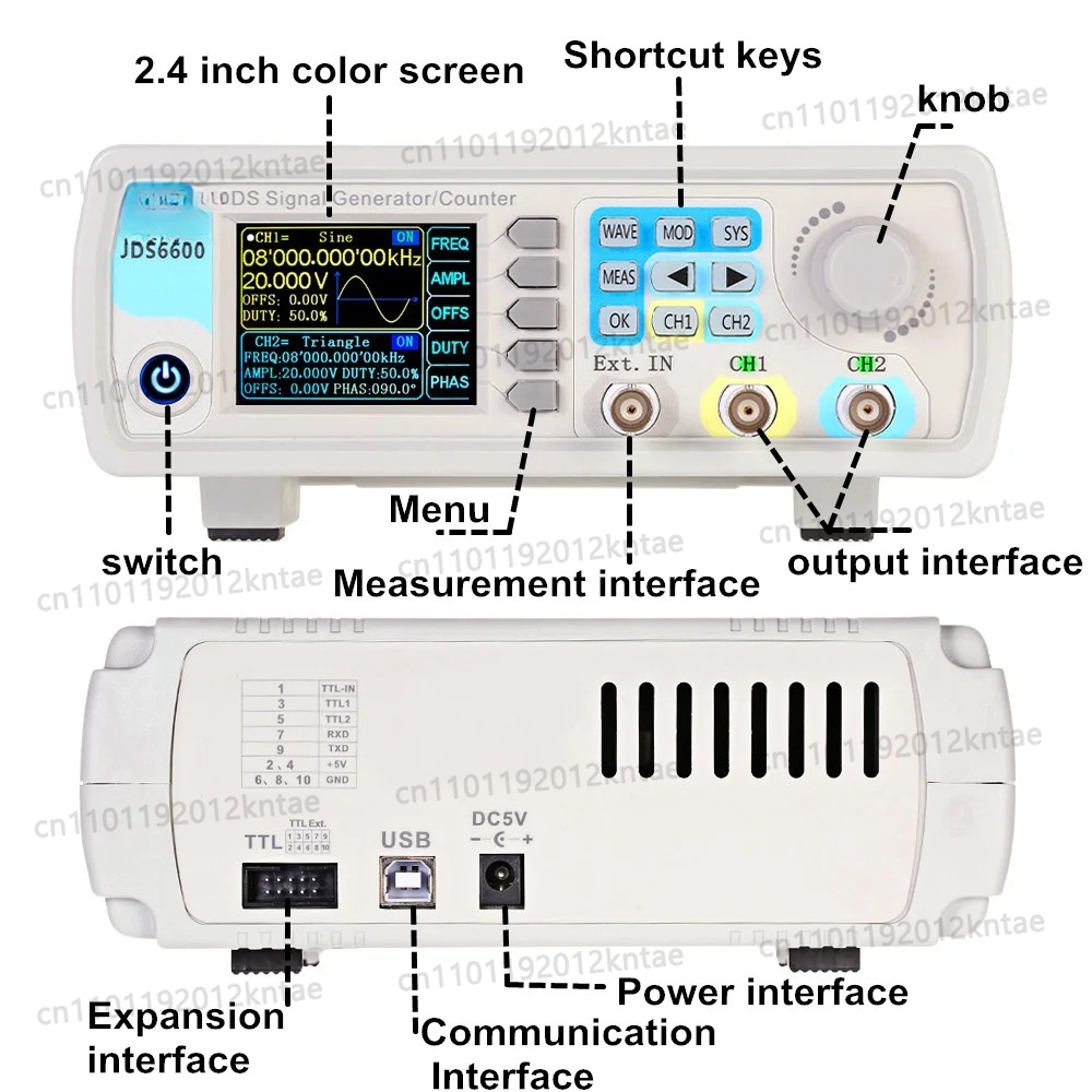 JDS6600 15/30/40/50/60MHz DDS  - Dual Channel Arbitrary Waveform Function Generator 60Mhz recensie en prijs