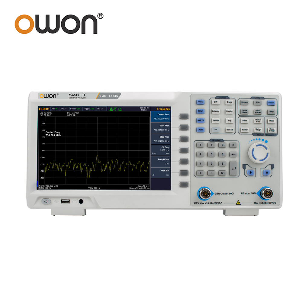 OWON XSA815TG Digitale Spectru - Spectrum Analyzer Tracking Generator 1.5Ghz recensie en prijs