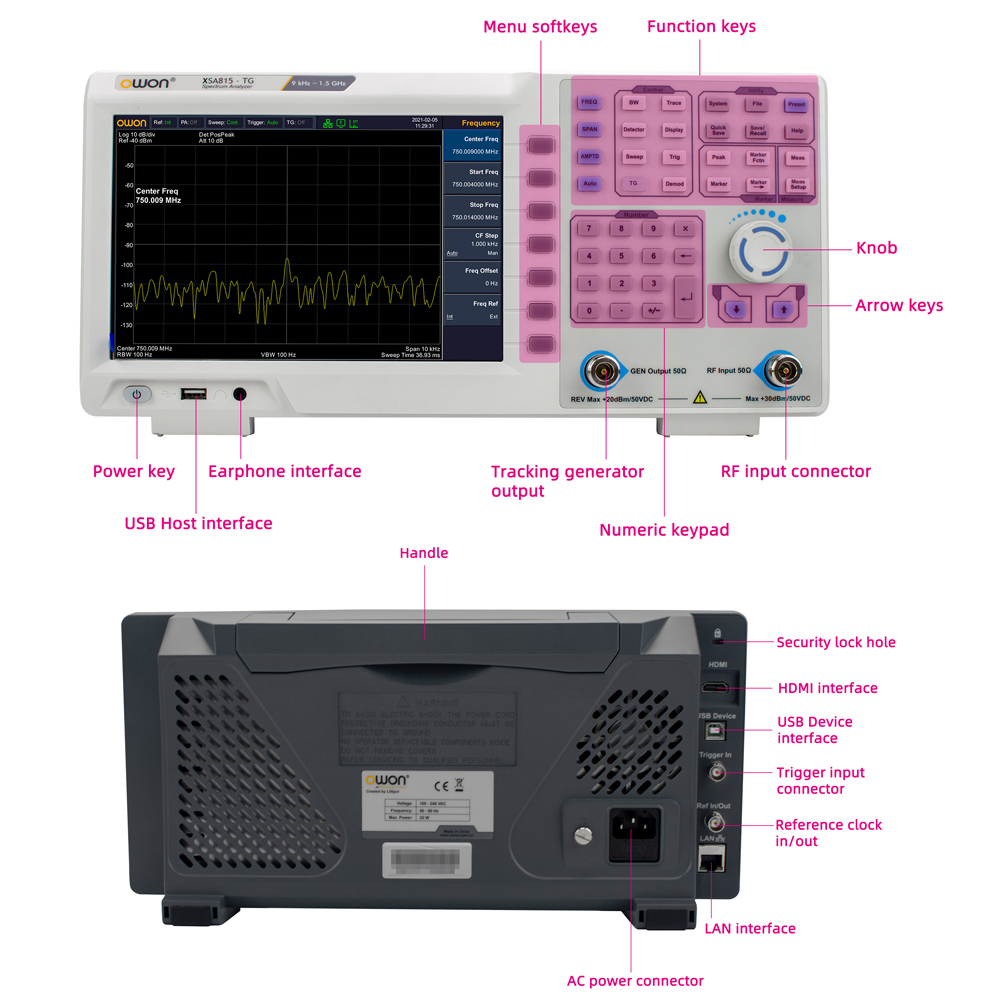 OWON XSA815TG Digitale Spectru - Spectrum Analyzer Tracking Generator 1.5Ghz recensie en prijs